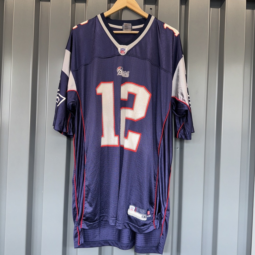 Reebok On Field NFL New England Patriots Tom Brady #12 Jersey Men's 2XL EUC